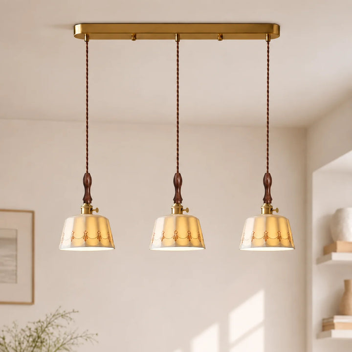 Ceramic Floral Pendant Light