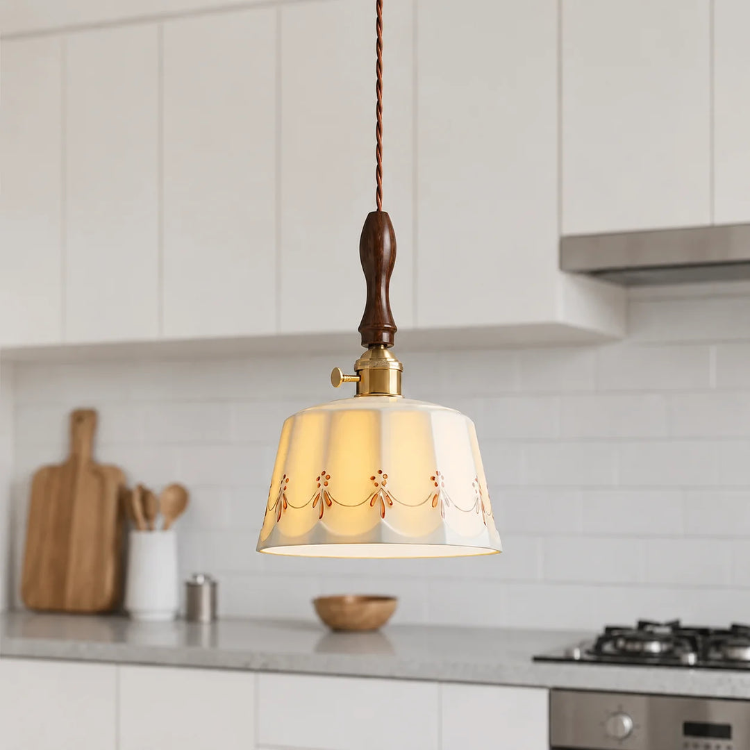 Ceramic Floral Pendant Light