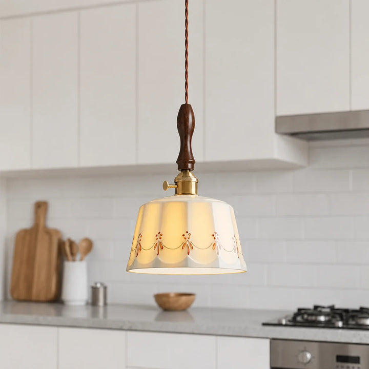 Ceramic Floral Pendant Light