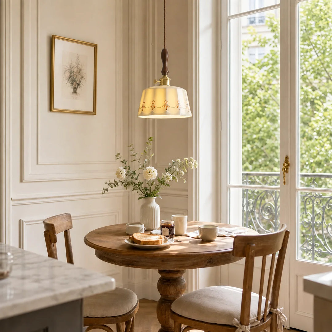 Ceramic Floral Pendant Light