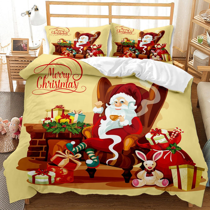 Christmas print duvet cover set