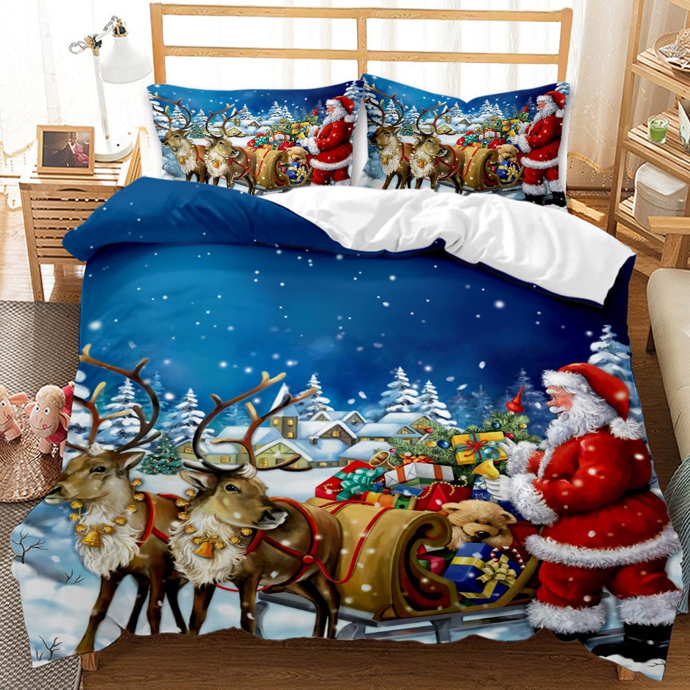 Christmas print duvet cover set