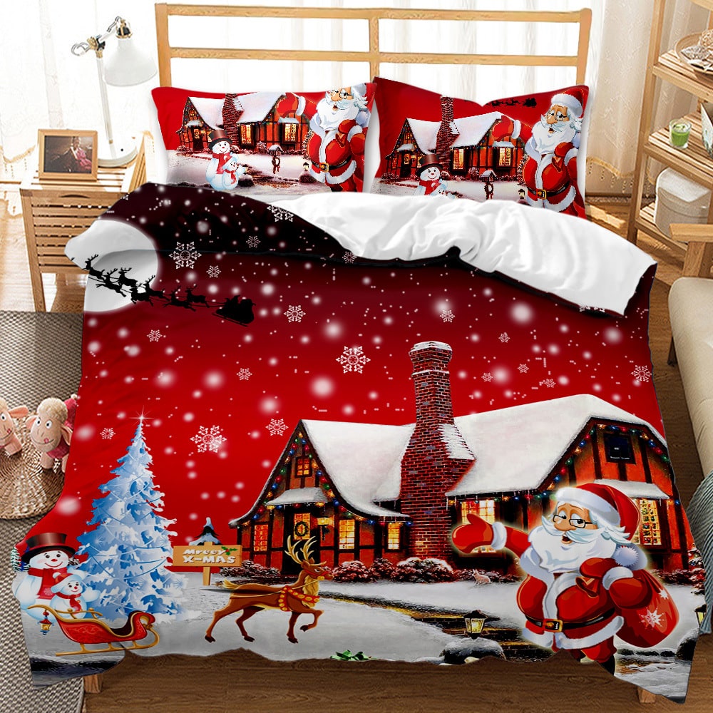 Christmas print duvet cover set