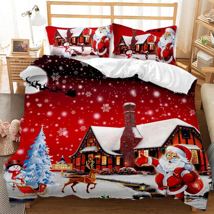 Christmas print duvet cover set