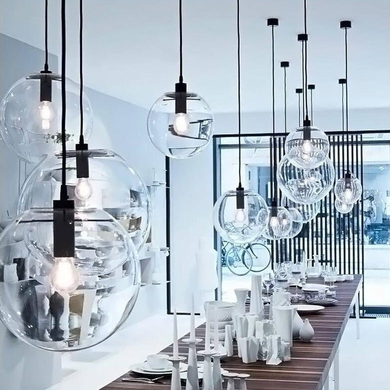 Clear Glass Globe Pendant Light