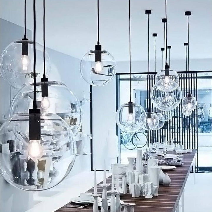 Clear Glass Globe Pendant Light