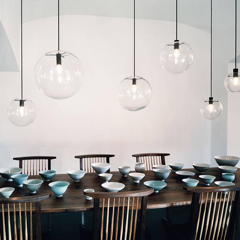 Clear Glass Globe Pendant Light