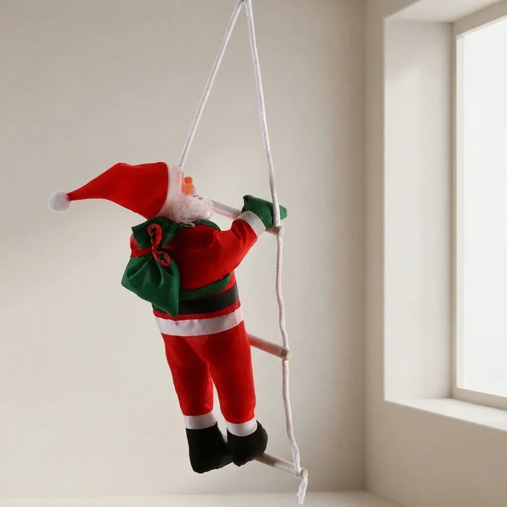 Climbing Santa on rope ladder