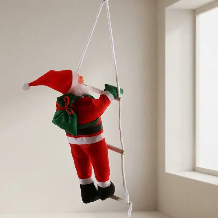 Climbing Santa on rope ladder
