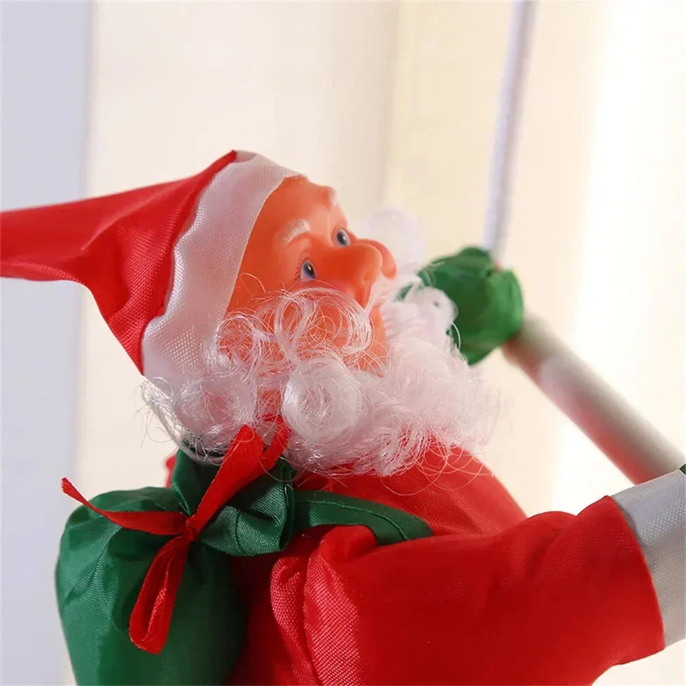 Climbing Santa on rope ladder