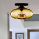 Coloured glass semi-flush ceiling light