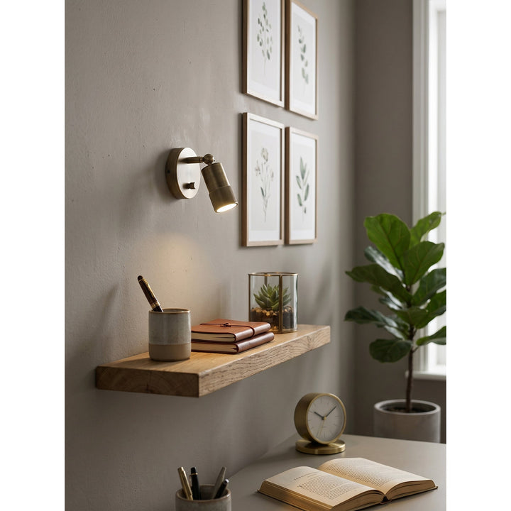 Compact Brass Wall Light