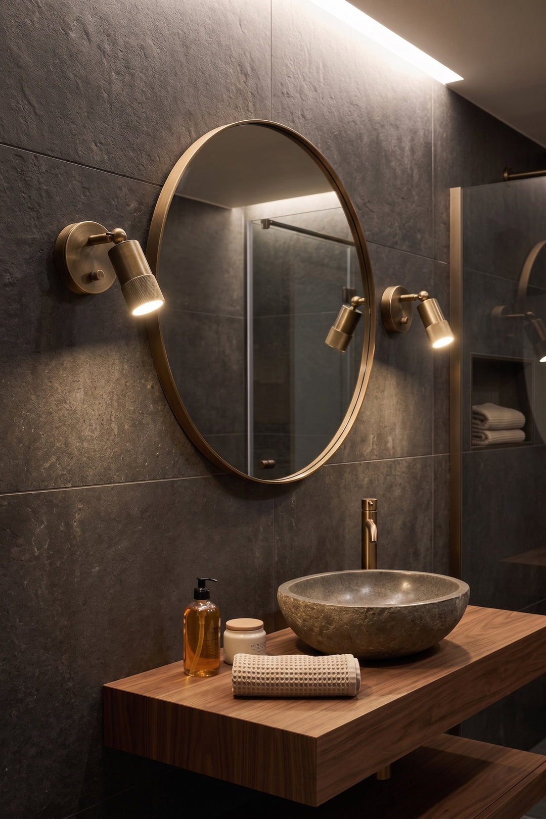 Compact Brass Wall Light