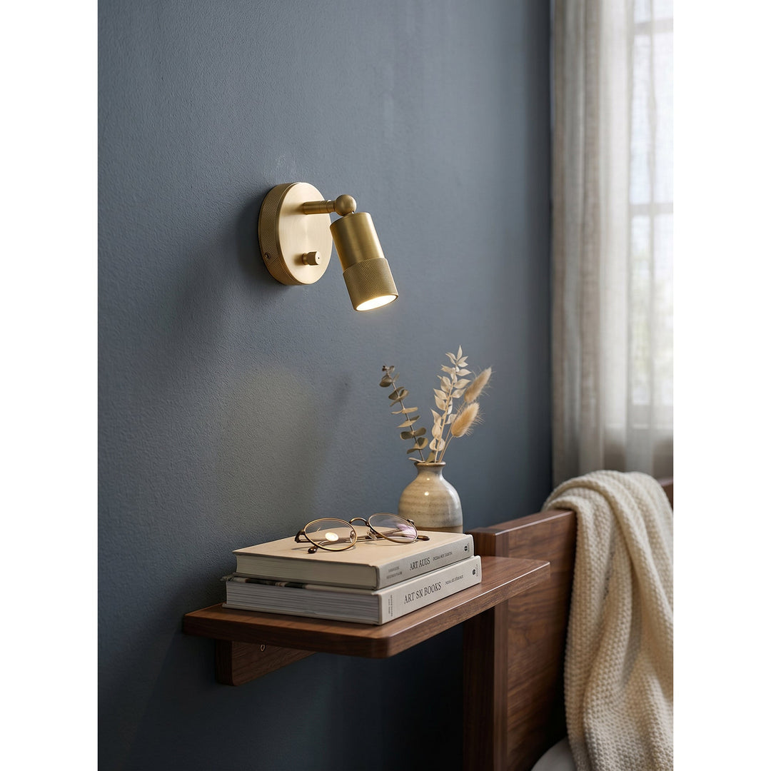Compact Brass Wall Light