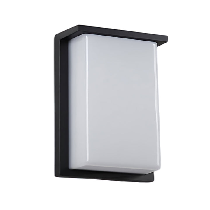 Rectangular Outdoor Wall Light | Black Frame, Opal Diffuser, IP65
