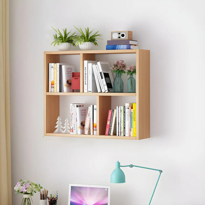 Wall Mounted Wooden Bookshelf | Natural or White, Two Designs