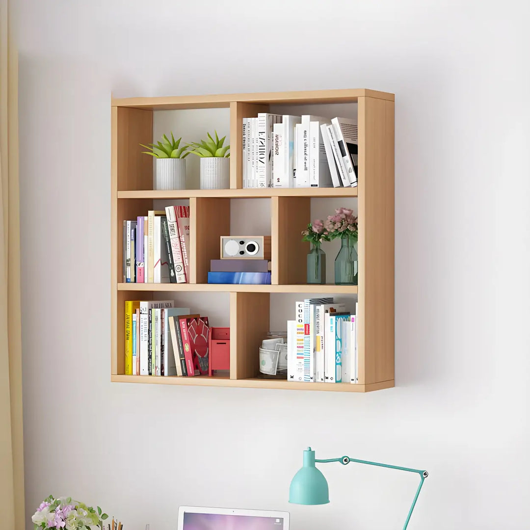 Wall Mounted Wooden Bookshelf | Natural or White, Two Designs