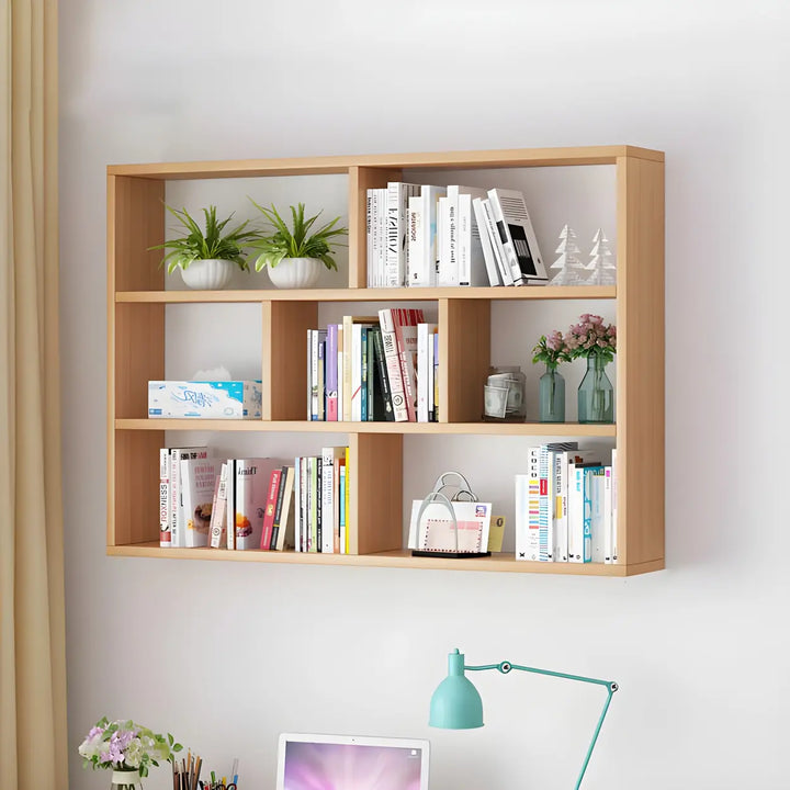 Wall Mounted Wooden Bookshelf | Natural or White, Two Designs