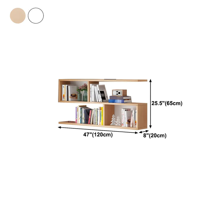 Wall Mounted Wooden Bookshelf | Natural or White, Two Designs