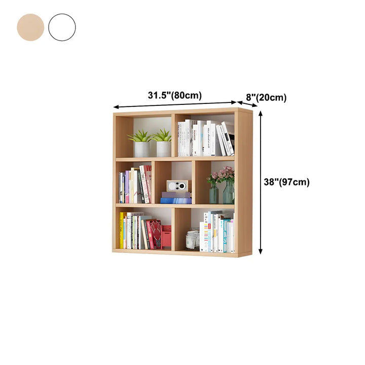 Wall Mounted Wooden Bookshelf | Natural or White, Two Designs