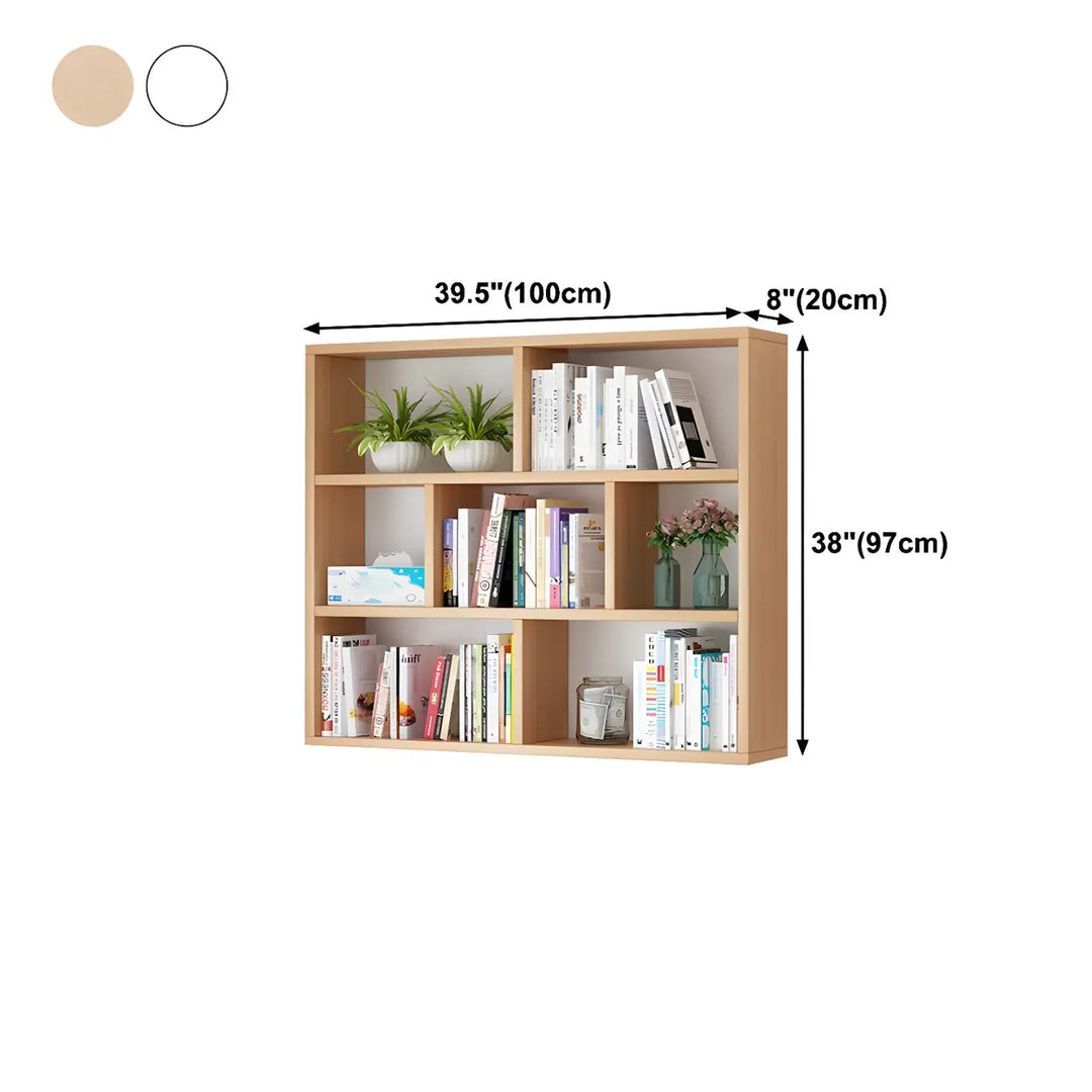 Wall Mounted Wooden Bookshelf | Natural or White, Two Designs