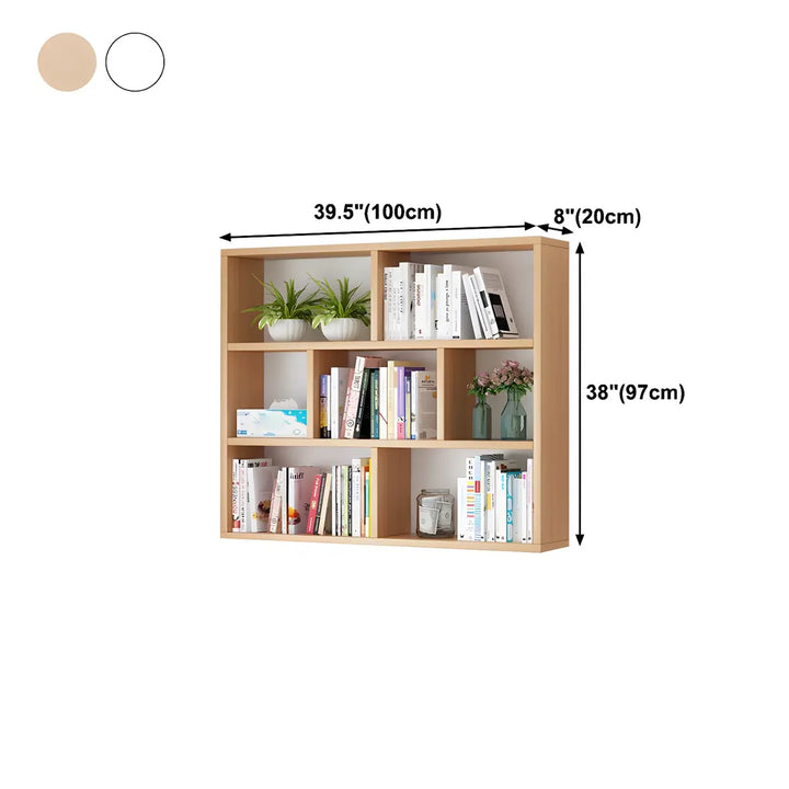 Wall Mounted Wooden Bookshelf | Natural or White, Two Designs