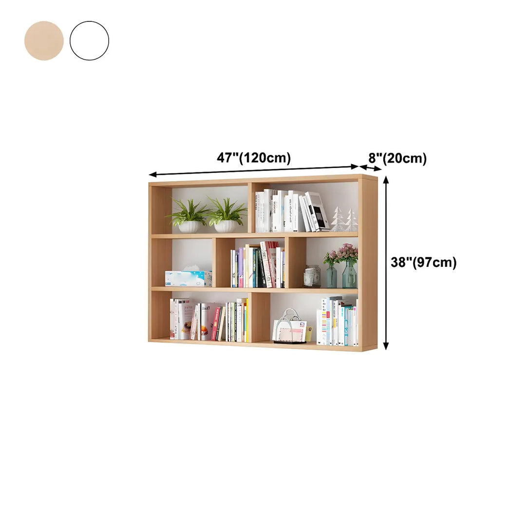 Wall Mounted Wooden Bookshelf | Natural or White, Two Designs