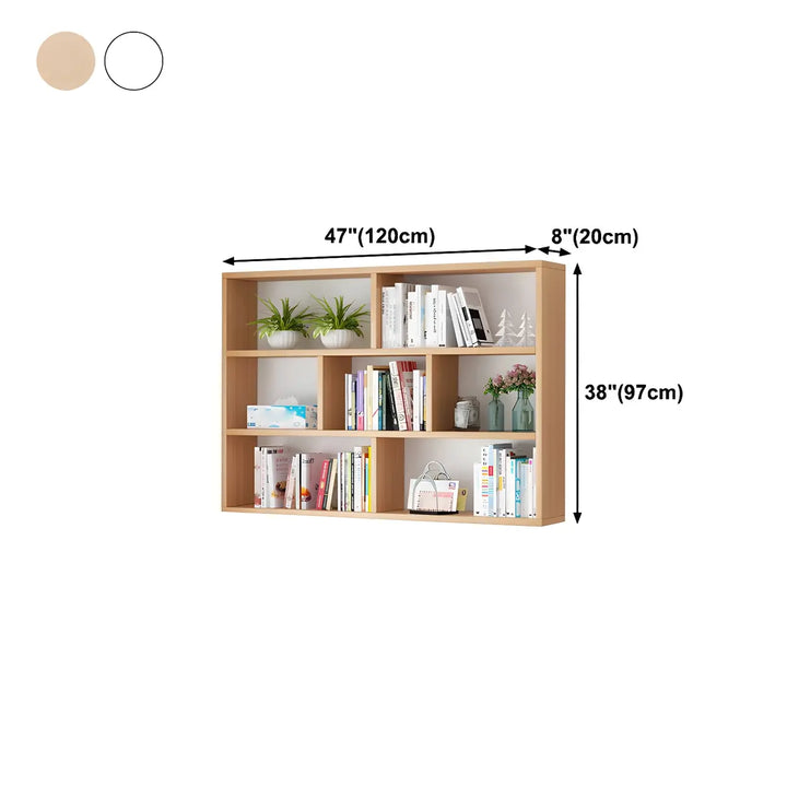 Wall Mounted Wooden Bookshelf | Natural or White, Two Designs