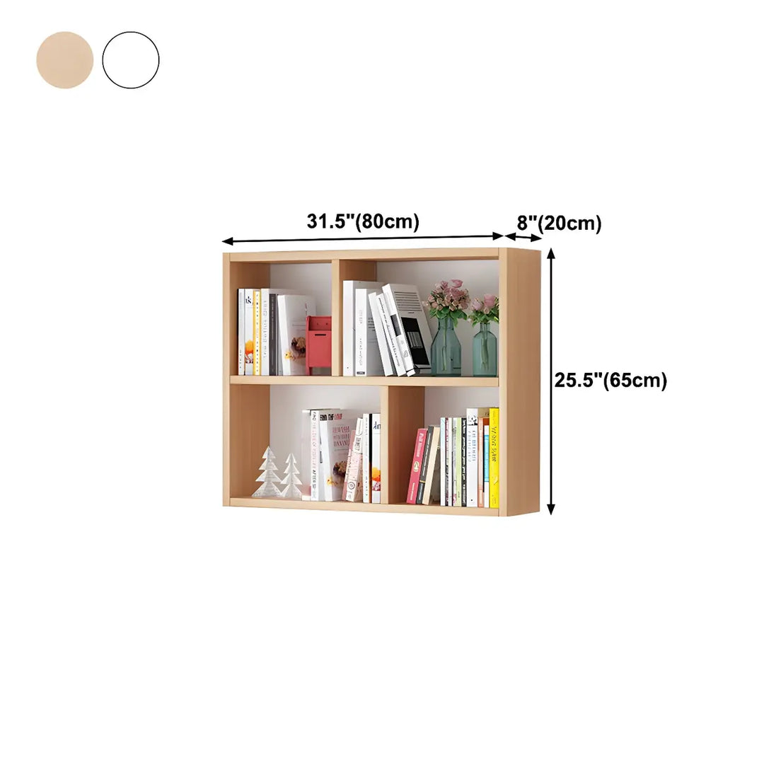 Wall Mounted Wooden Bookshelf | Natural or White, Two Designs