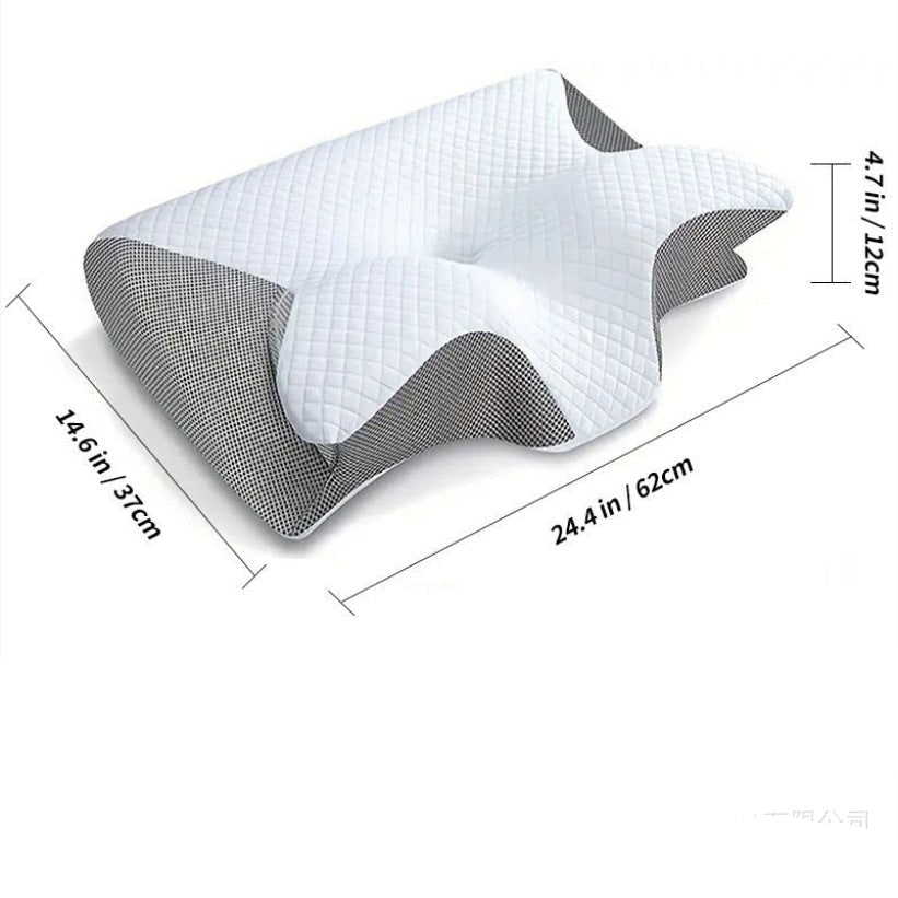 Contoured butterfly memory foam pillow
