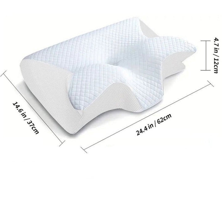 Contoured butterfly memory foam pillow