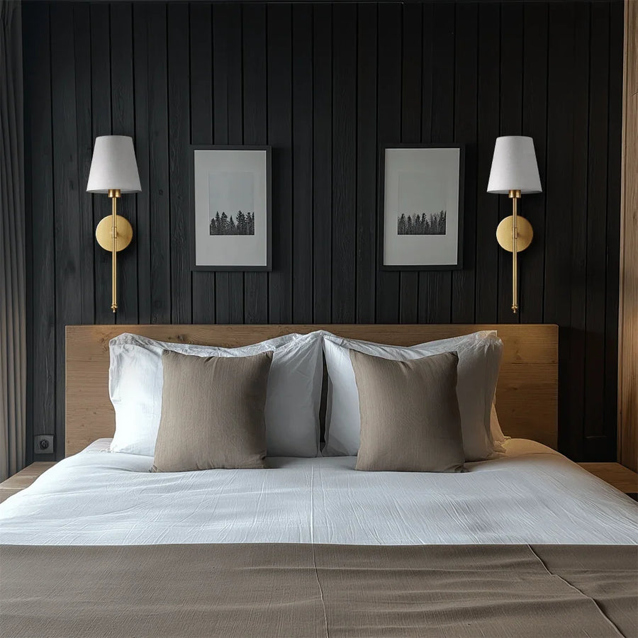 Cordless fabric shade wall light
