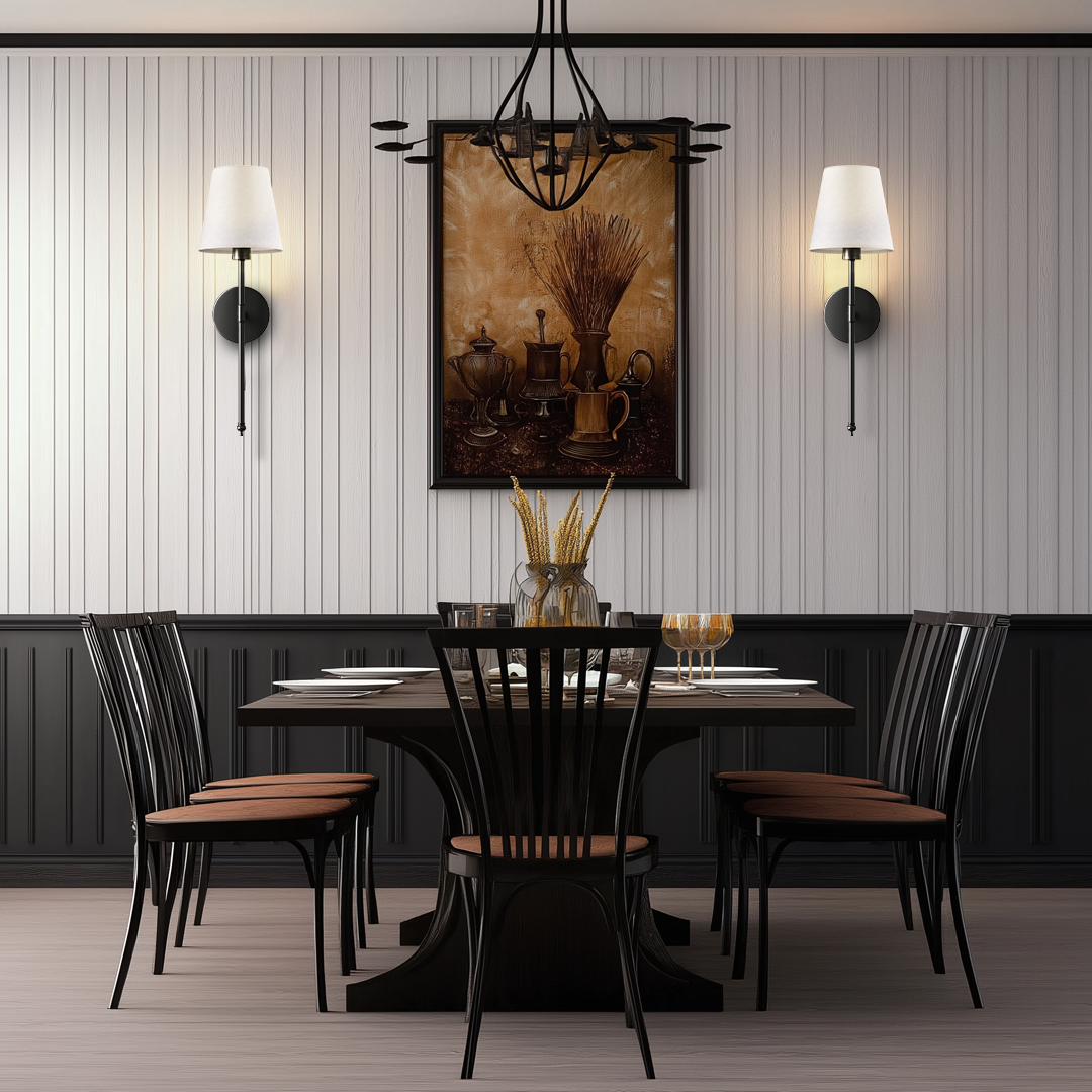 Cordless fabric shade wall light