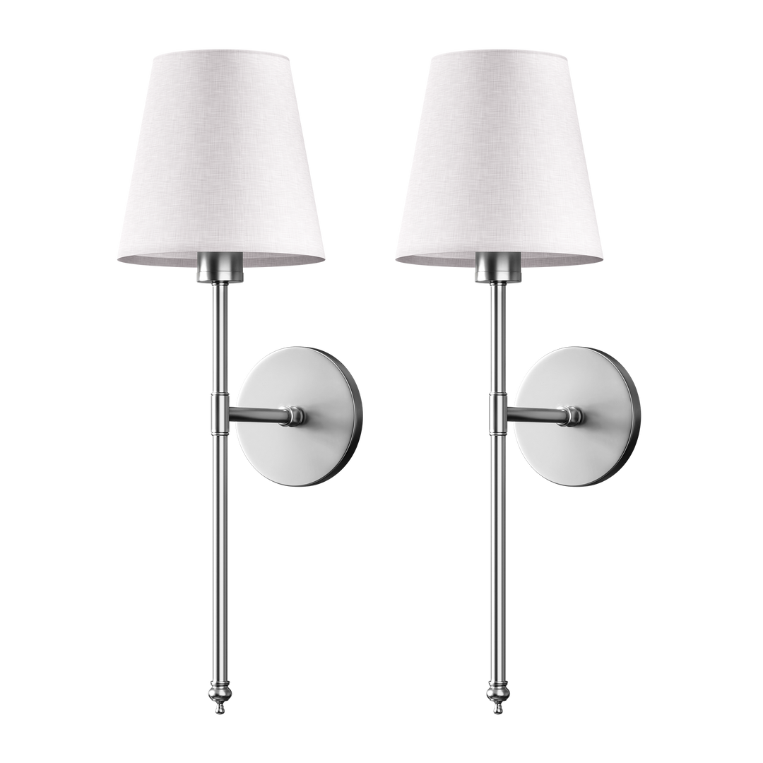 Cordless fabric shade wall light