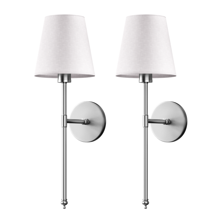 Cordless fabric shade wall light