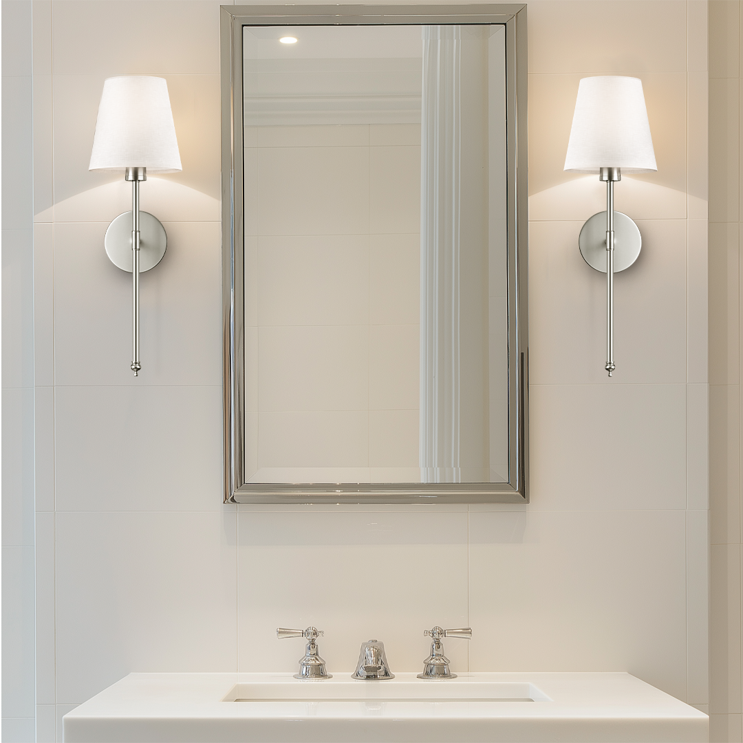 Cordless fabric shade wall light