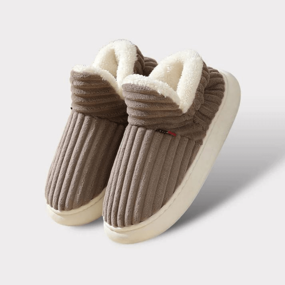 Corduroy sherpa slipper boots