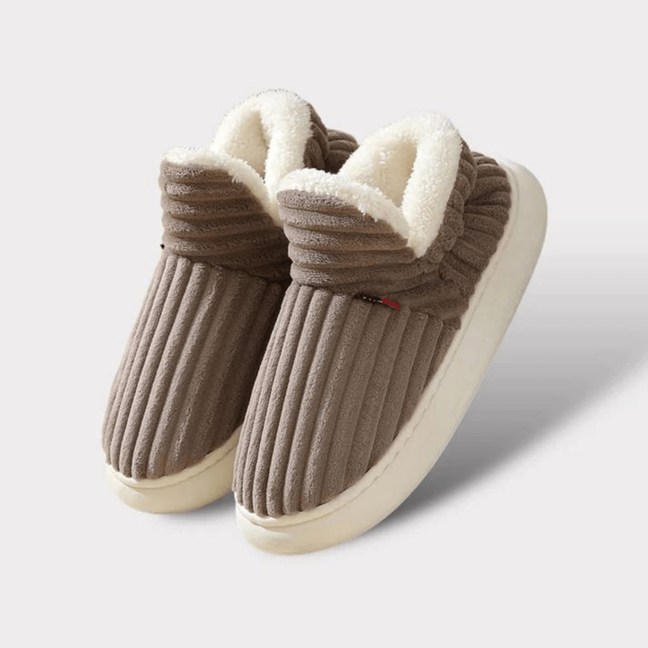 Corduroy sherpa slipper boots