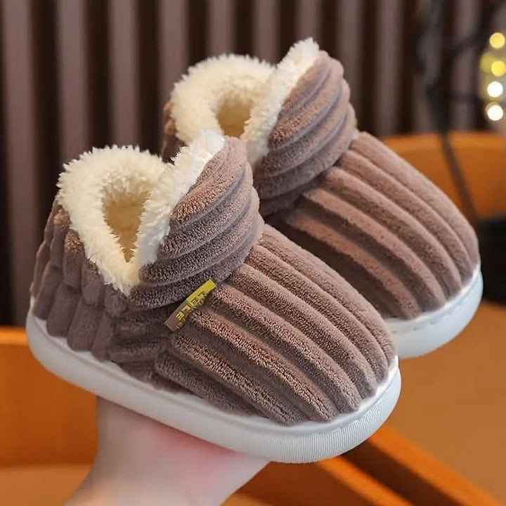 Corduroy sherpa slipper boots