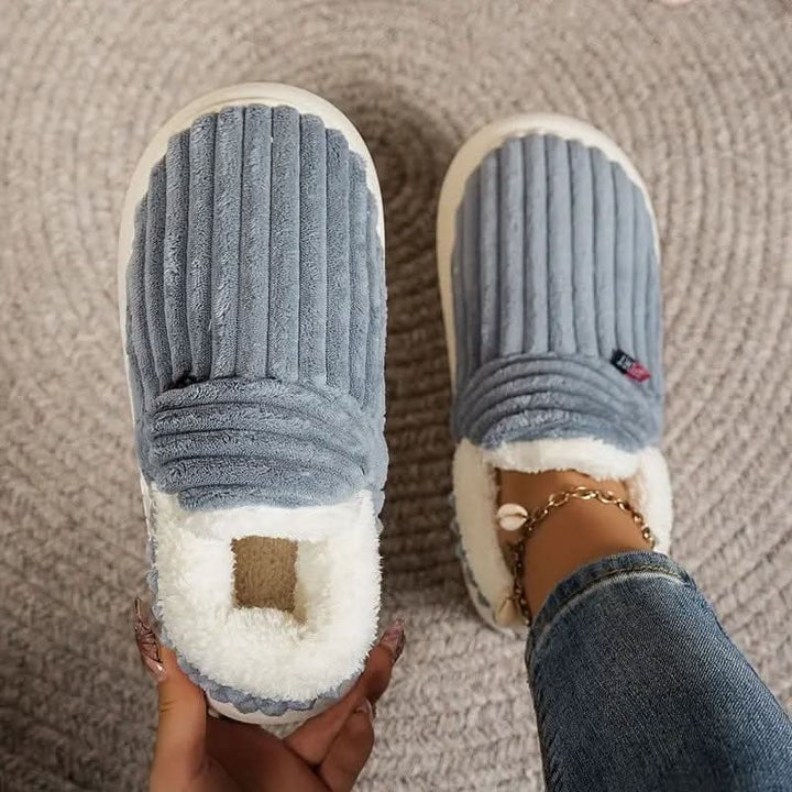 Corduroy sherpa slipper boots