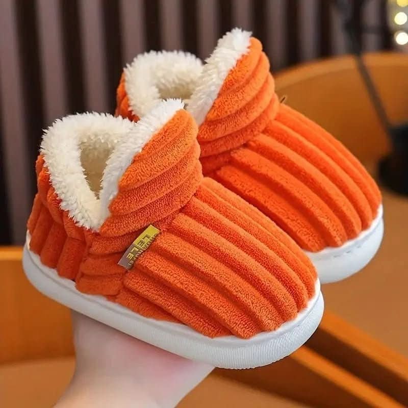 Corduroy sherpa slipper boots