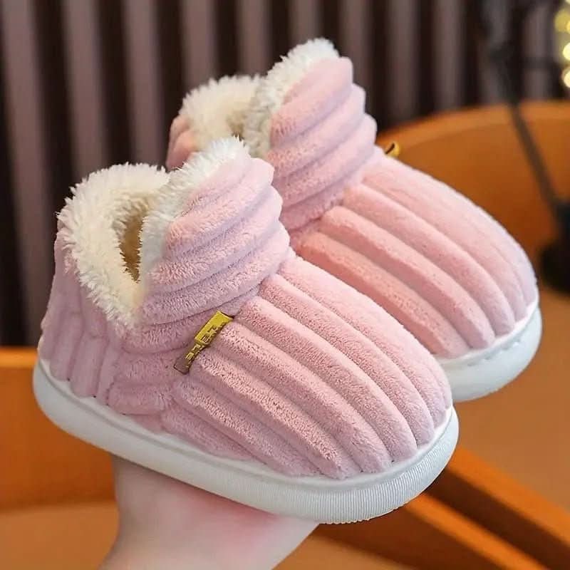 Corduroy sherpa slipper boots
