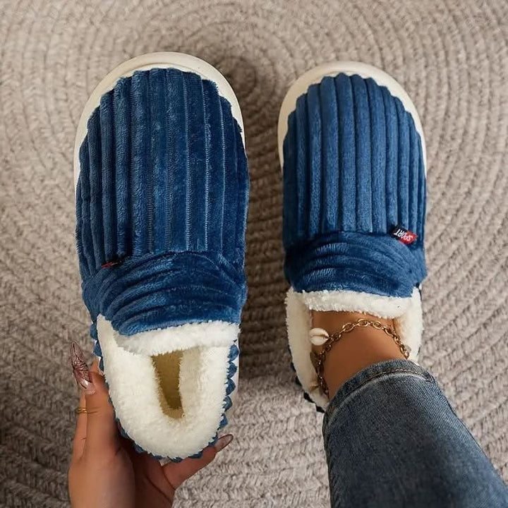 Corduroy sherpa slipper boots