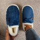 Corduroy sherpa slipper boots