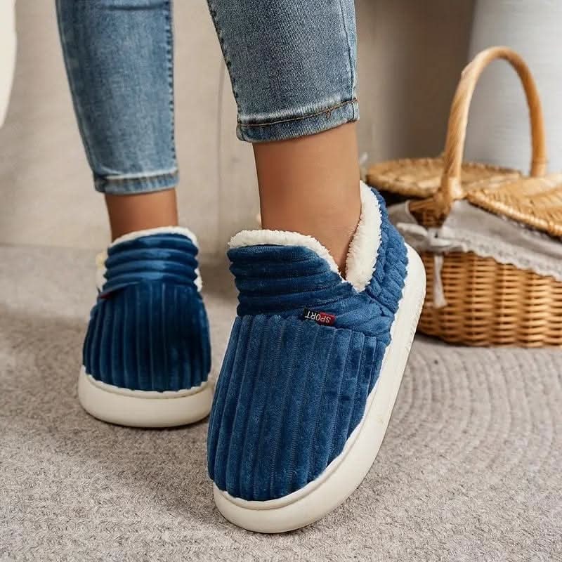 Corduroy sherpa slipper boots