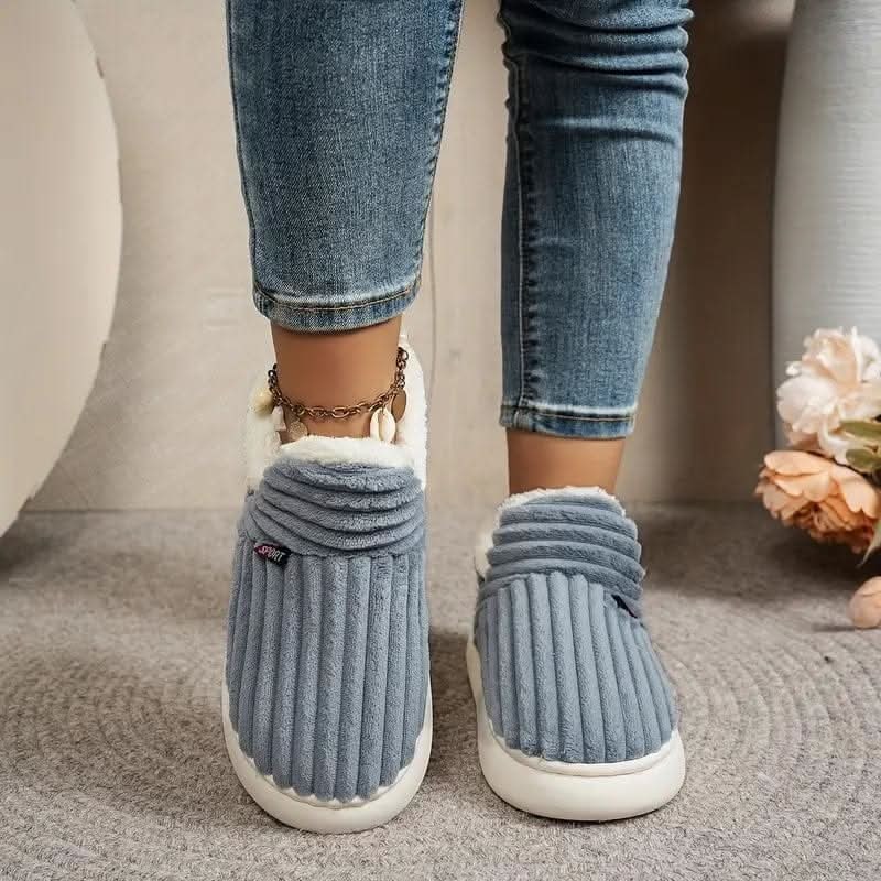 Corduroy sherpa slipper boots