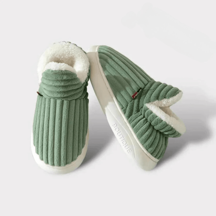 Corduroy sherpa slipper boots
