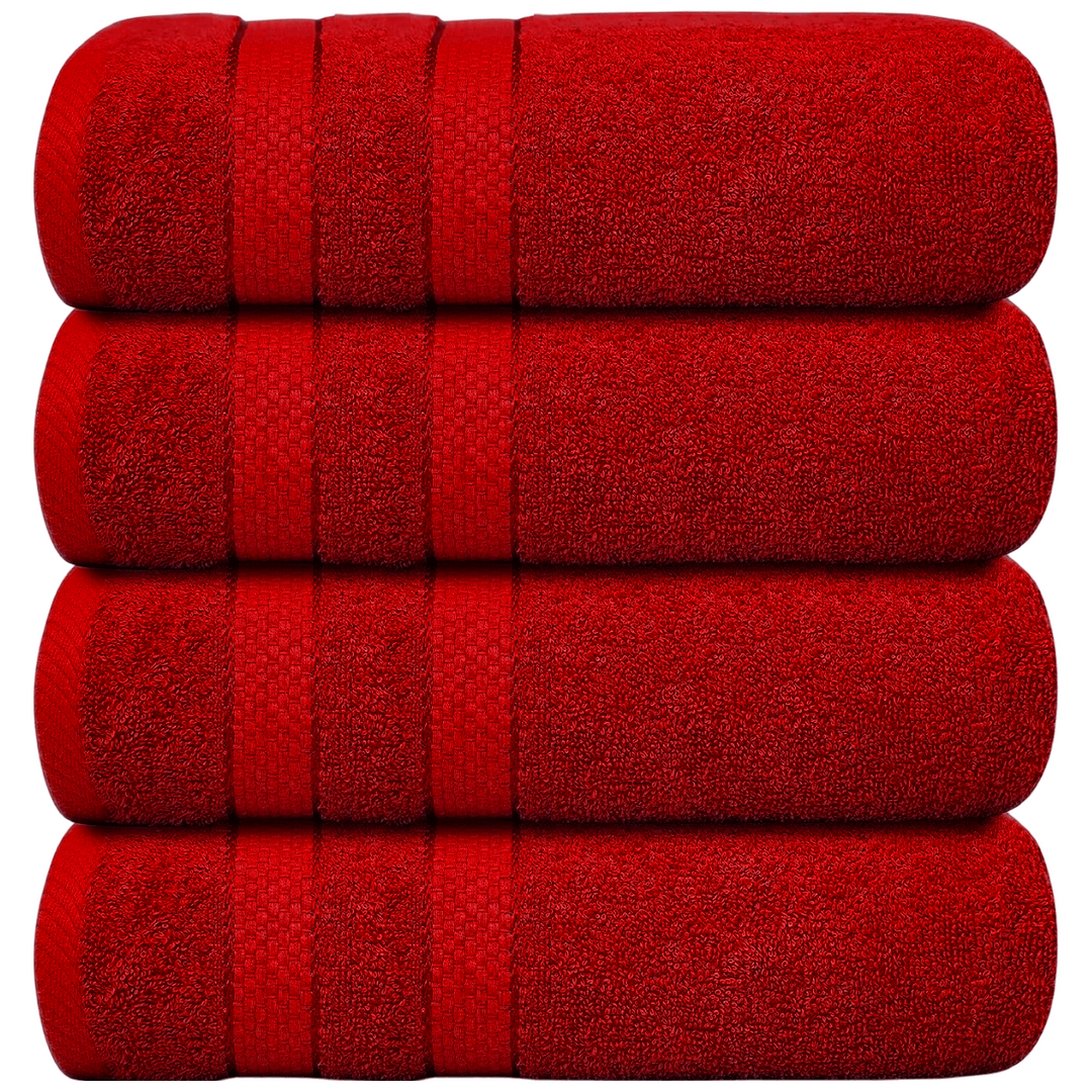 Set of 4 cotton terry bath sheets