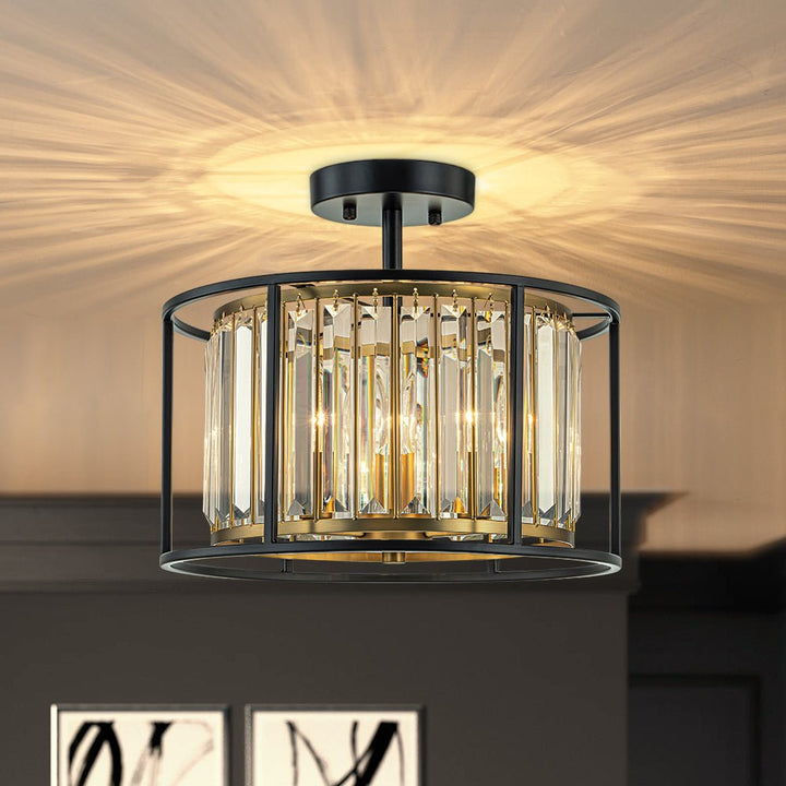 Crystal Semi Flush Ceiling Light