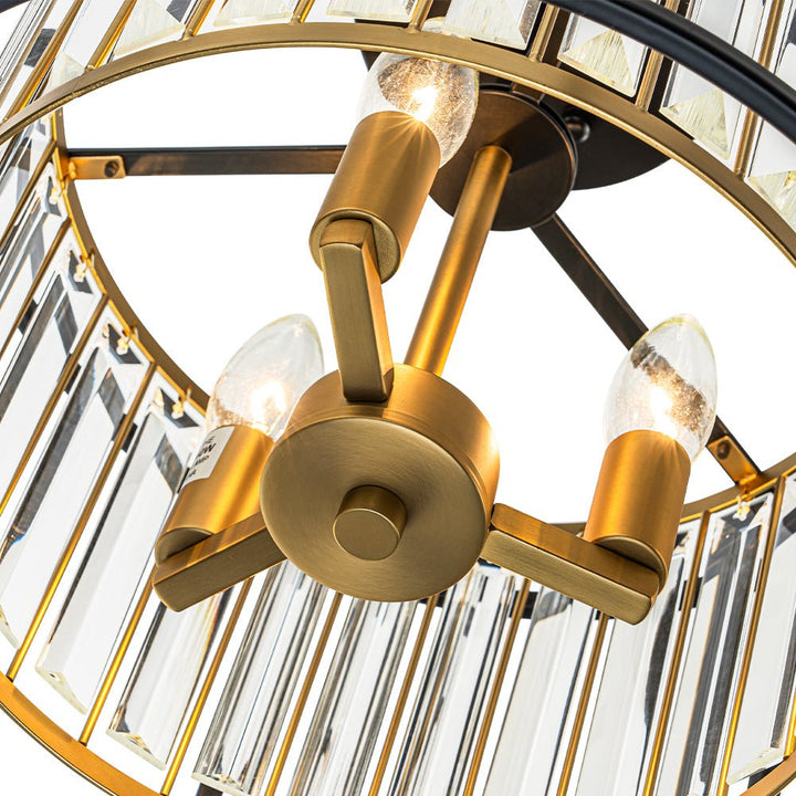 Crystal Semi Flush Ceiling Light